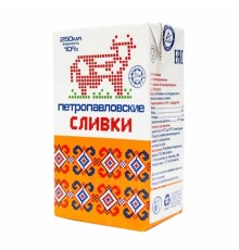 Сливки "Петропавловские" 10% 250г