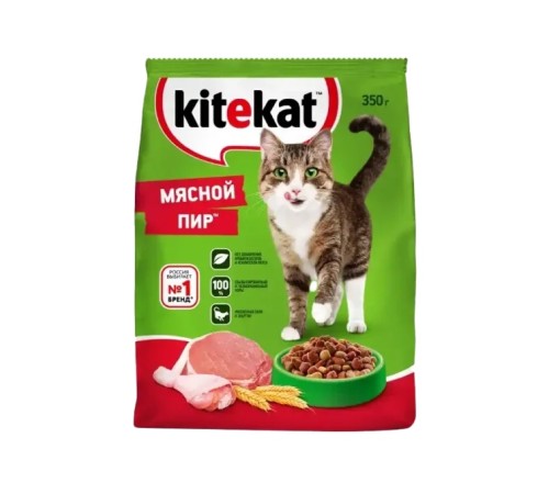 Корм для кошек kitekat сух мясной пир 18x 350г 10132138