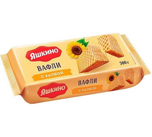 Вафли Яшкино с халвой, 300г ш/к 32622