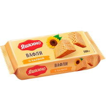 Вафли Яшкино с халвой, 300г ш/к 32622