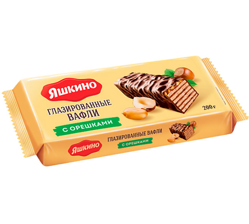 Вафли Гл.Орешки-Какао-Фунд.Яшкино 200гр