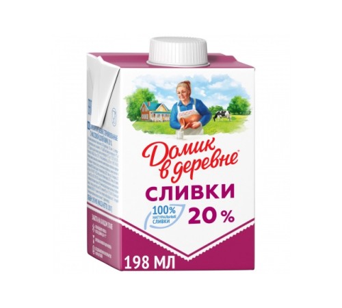 Сливки Домик в деревне питьевые 20% tetrapak 200г