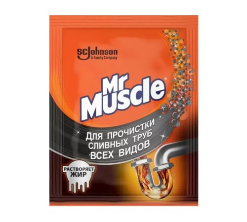 Средство для прочистки канализационных труб mr.muscle 70г гранулированное, ш/к 00177