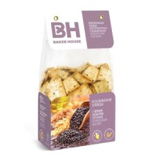 Хлебцы baker house итальянские с отрубями черным кунжутом и оливковым маслом 250г мяг/уп