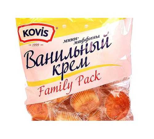 Маффины kovis мини ванильные 470г мяг/уп