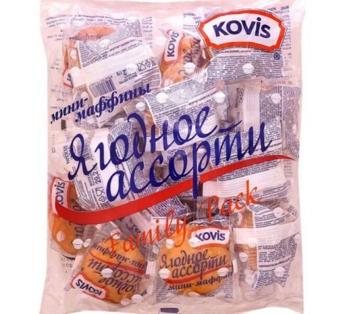 Маффины kovis мини ягодное ассорти 470г м/у