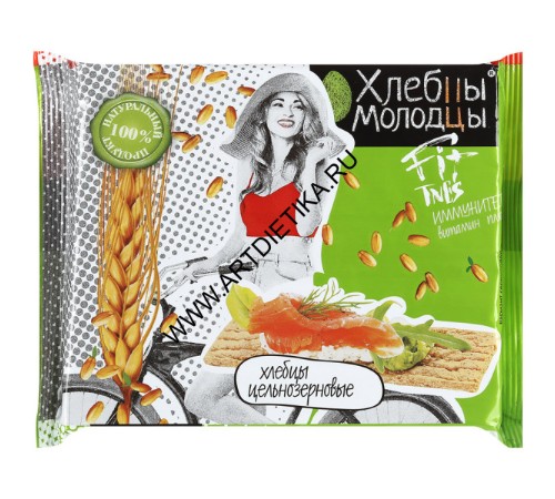 Хрустящие хлебцы-молодцы цельнозерн. Плюс 100г
