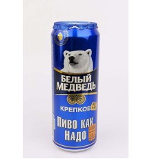 Пиво Белый Медведь Крепкое св 0,45л ж/б