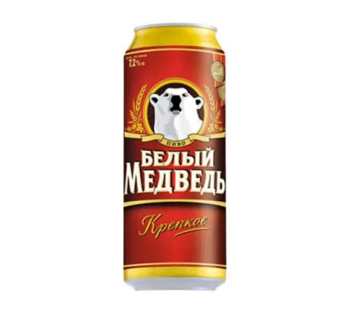Пиво Белый Медведь Крепкое св 0,45л ж/б