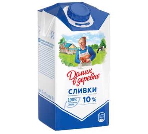 Сливки Домик в деревне жирность 10%,