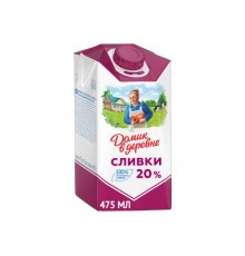Сливки домик в деревне стерилизован 20% 480г tetrapak