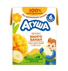 Агуша Сок с мякотью Яблоко/манго/банан 0,2л