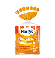 Сэндвичный Хлеб "Harrys" Пшеничный с отрубями 515гр