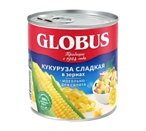 Globus Кукуруза cахарная в зернах жб 340г