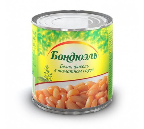 Фасоль Bonduelle белая в томатном соусе 400г 12б/к