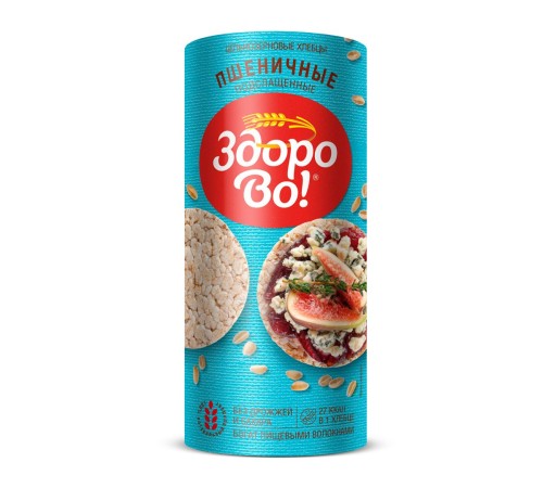 Хлебцы цельнозерновые Здорово! Пшеничные подслащенные 150 гр