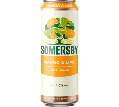 Пивной напиток Somersby Beer mix Mango Lime 0,43л., ЖБ