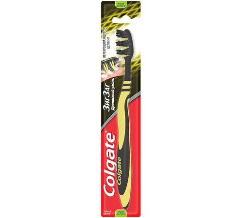 Зубная щетка Colgate zig-zag с древесным углем