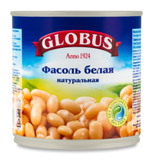 Фасоль globus белая в собств соку 400г х 12 Россия