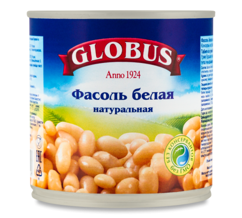 Фасоль globus белая в собств соку 400г х 12 Россия
