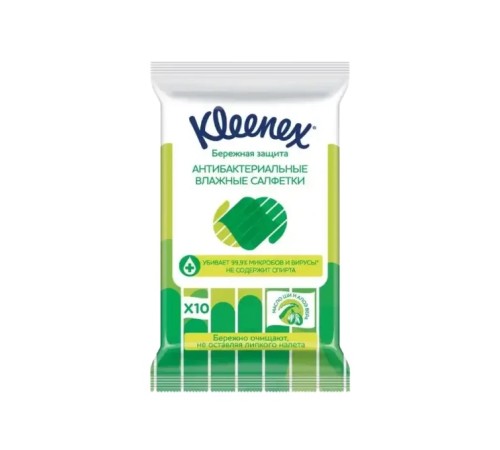 Салфетки влажные Kleenex антибакт №10, кимберли-кларк корпорейшнк
