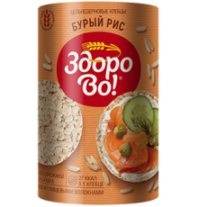 Хлебцы цельнозерновые "Здорово" в глазури "Бурый рис" 100гр