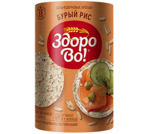 Хлебцы цельнозерновые "Здорово" в глазури "Бурый рис" 100гр