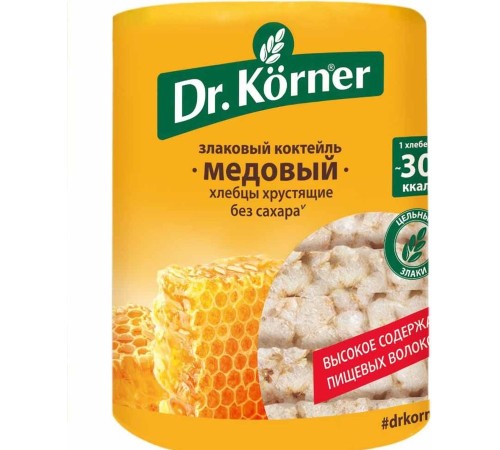 Хлебцы dr.korner 100г злаковый коктейль медовый