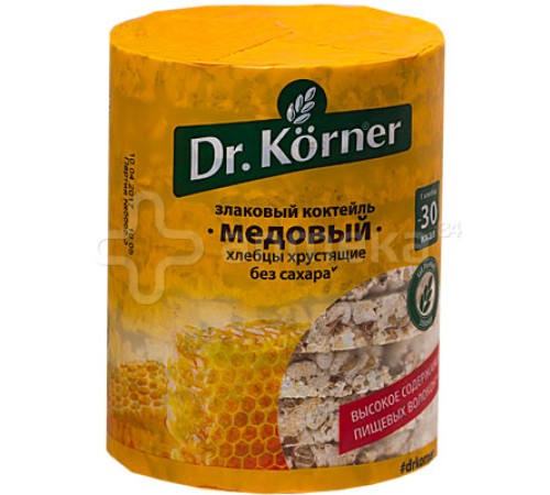 Хлебцы dr.korner 100г злаковый коктейль медовый