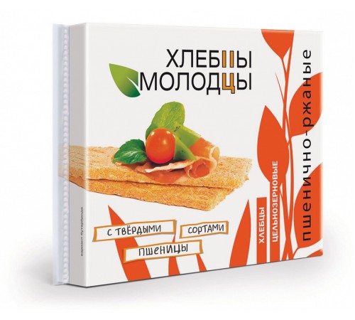 Хлебцы хрустящие хлебцы-молодцы пшенично-ржаные 110г 1/36
