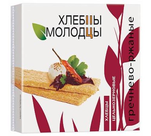 Хлебцы хрустящие хлебцы-молодцы гречнево-ржаные с провитамином а 110г 1/36