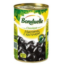 Оливки Bonduelle черные маслины с косточкой 314мл