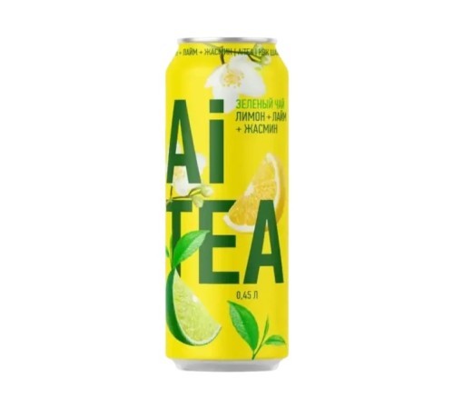 Напиток Зел.Чай Ai tea Лимон-Лайм 0,45 а/б