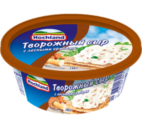 Сыр творожный Hochland с лесными грибами 140г ванна Россия