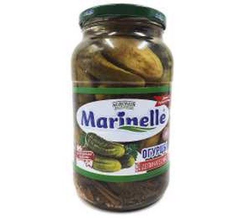 Огурцы маринованные Marinelle с чесноком и укроп 720 мл 3-6 см