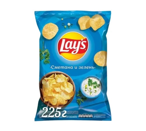 Чипсы Lay's сметана и зелень 225г м/у