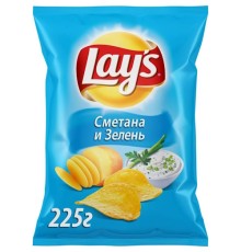 Чипсы Lay's сметана и зелень 225г м/у