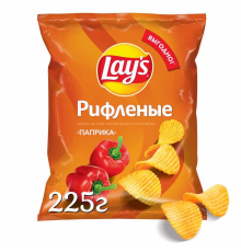 Чипсы Lays Рифленые Паприка 225 г