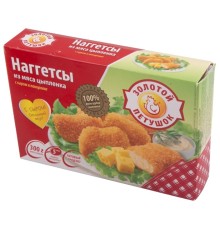Наггетсы Золотой петушок из мяса цыпленка с сыром в панировке 300г