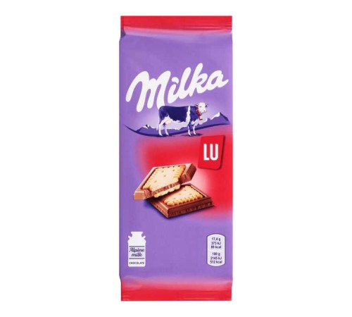 Шоколад stollwerck milka молочный с печеньем lu 87г х 18 Венгрия