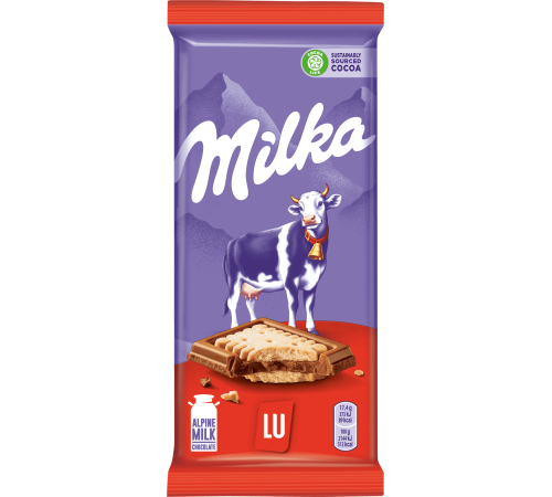 Шоколад stollwerck milka молочный с печеньем lu 87г х 18 Венгрия
