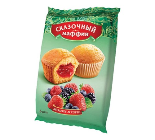 Маффины сказочный маффин ягодный сбор мини 200г м/у