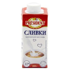 Сливки President 11% 200гр