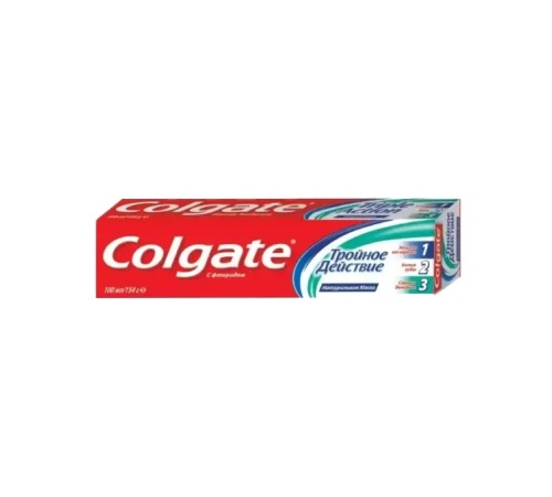 Зубная паста Colgate тройное действие натуральная мята с фторидом 100мл тв/уп