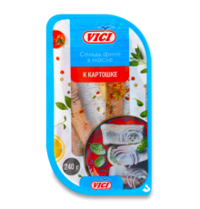 Сельдь филе в масле к картошке вак уп 1/240г vici