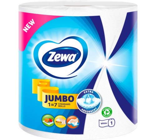 Zewa бум полотенца Jumbo 2 сл 1 рул (белые)