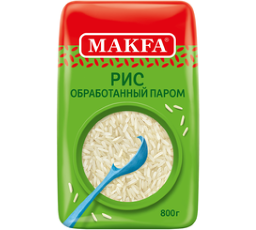Makfa Рис шлифованный длиннозерный обработанный паром 800г