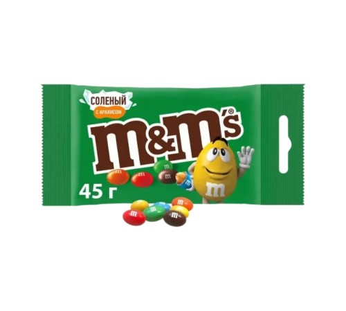 Драже m&m's c соленым арахисом 45г мяг/уп