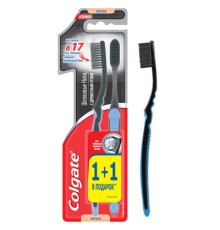 Зубная щетка Colgate шелковые нити с древесн углем 1+1 мягкая/colg/48