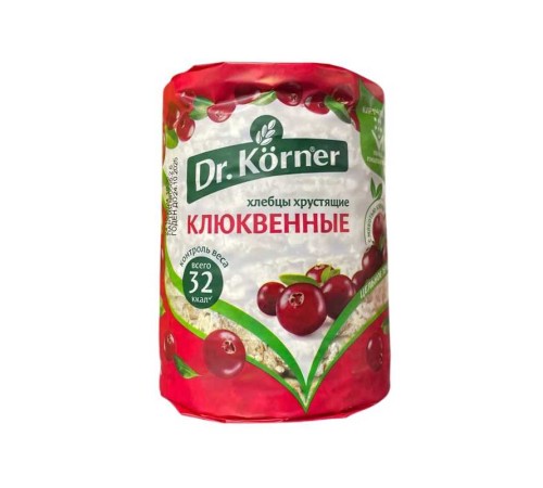 Хлебцы dr.korner 100г злаковый коктейль клюквенный